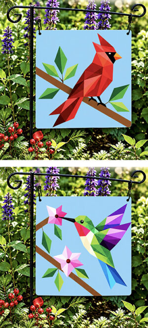 Cardinal & Hummingbird Barn Quilt by Centex Barn Quilts