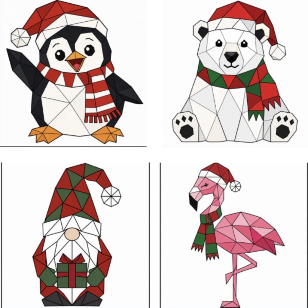 Christmas Barn Quilt & Display Ladder Set 1