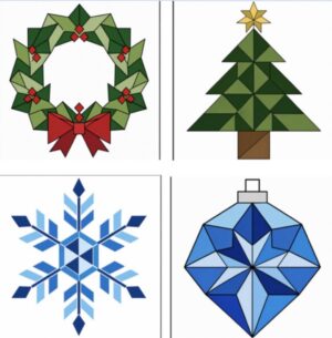 Christmas Barn Quilt & Display Ladder Set 2