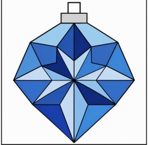 Blue and white star Christmas ornament barn quilt pattern